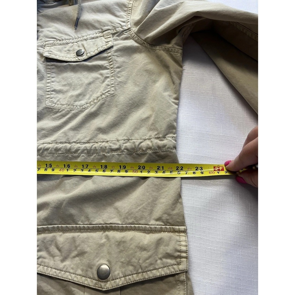 Apt. 9 Womens XL Khaki Utility Coat Field Jacket Spring Classic Casual Cargo Tan - Picture 12 of 15